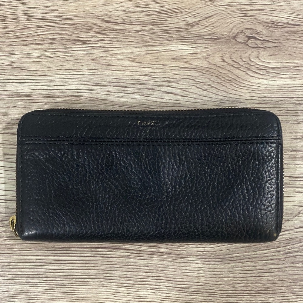 Fossil Black Textured Leather Wallet
